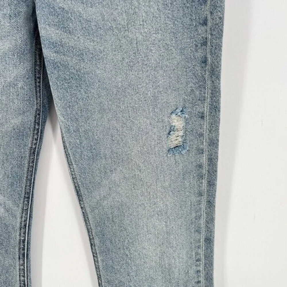 HIDDEN Los Angeles High Rise Distressed‎ Straight Leg Jeans Light Wash 27